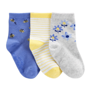 Kit 9 Pares Meia Cano Curto Infantil Carter's  Flores Multicor Sortido