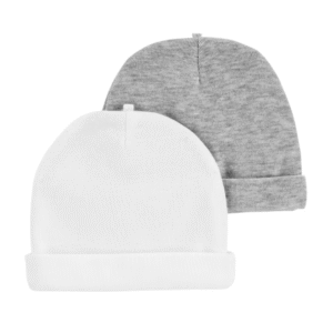 Kit touca bebê 4 peças cinza e Branco | Carter's