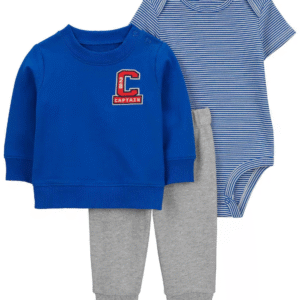 Conjunto longo de moletom bebê 3 peças captain multicor | Carter's