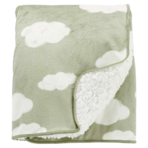 Cobertor bebê fleece nuvens verde | Carter's