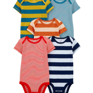 Kit body bebê 12 peças manga curta listrado multicor | Carter's